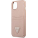 Guess GUHCP13MPSATPP Apple iPhone 13 pink hardcase SaffianoTriangle Logo Cardslot