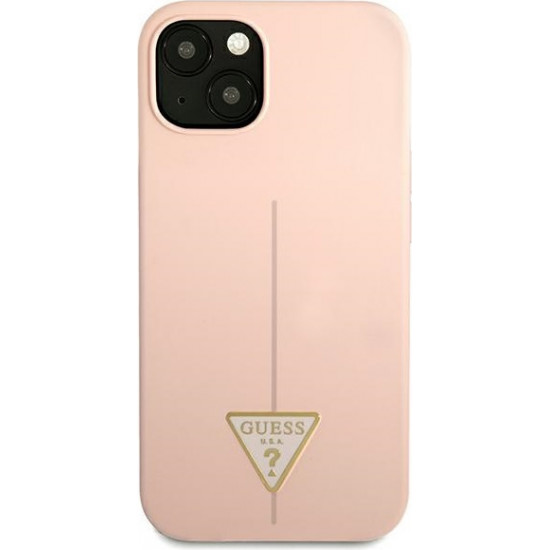 Guess GUHCP13SSLTGP Apple iPhone 13 mini pink hardcase Silicone Triangle