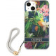 Guess GUHCP13SHFLSB Apple iPhone 13 mini blue hardcase Flower Strap