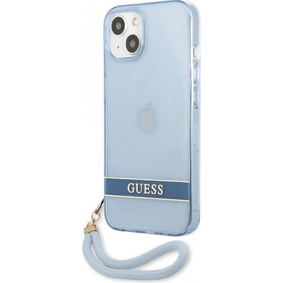 Guess GUHCP13SHTSGSB Apple iPhone 13 mini blue hardcase Translucent Stap