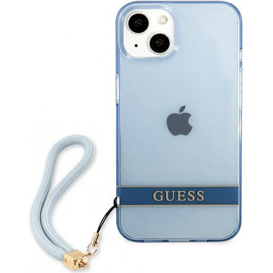 Guess GUHCP13SHTSGSB Apple iPhone 13 mini blue hardcase Translucent Stap