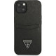 Guess GUHCP13SPSATPK Apple iPhone 13 mini black hardcase SaffianoTriangle Logo Cardslot