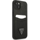 Guess GUHCP13SPSATPK Apple iPhone 13 mini black hardcase SaffianoTriangle Logo Cardslot