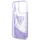 Guess GUHCP14LLFCTPU Apple iPhone 14 Pro purple hardcase Liquid Glitter Palm Collection