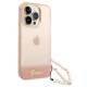 Guess GUHCP14XHGCOHP Apple iPhone 14 Pro Max pink hardcase Translucent Pearl Strap