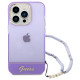 Guess GUHCP14LHGCOHU Apple iPhone 14 Pro purple hardcase Translucent Pearl Strap