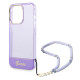 Guess GUHCP14LHGCOHU Apple iPhone 14 Pro purple hardcase Translucent Pearl Strap