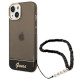 Guess GUHCP14MHGCOHK Apple iPhone 14 Plus black hardcase Translucent Pearl Strap