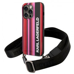Karl Lagerfeld KLHCP14XSTSTP Apple iPhone 14 Pro Max hardcase pink Color Stripes Strap