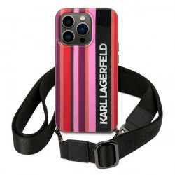 Karl Lagerfeld KLHCP14XSTSTP Apple iPhone 14 Pro Max hardcase pink Color Stripes Strap