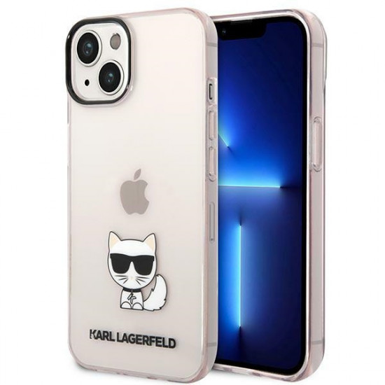 Karl Lagerfeld KLHCP14MCTTRI Apple iPhone 14 Plus hardcase pink Transparent Choupette Body