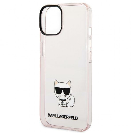 Karl Lagerfeld KLHCP14MCTTRI Apple iPhone 14 Plus hardcase pink Transparent Choupette Body