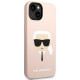 Karl Lagerfeld KLHMP14MSLKHLP Apple iPhone 14 Plus hardcase light pink Silicone Karl`s Head Magsafe