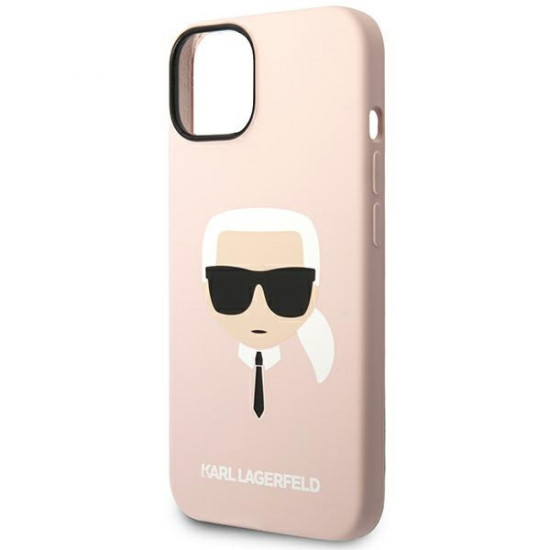 Karl Lagerfeld KLHMP14MSLKHLP Apple iPhone 14 Plus hardcase light pink Silicone Karl`s Head Magsafe