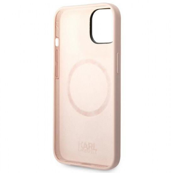 Karl Lagerfeld KLHMP14MSLKHLP Apple iPhone 14 Plus hardcase light pink Silicone Karl`s Head Magsafe