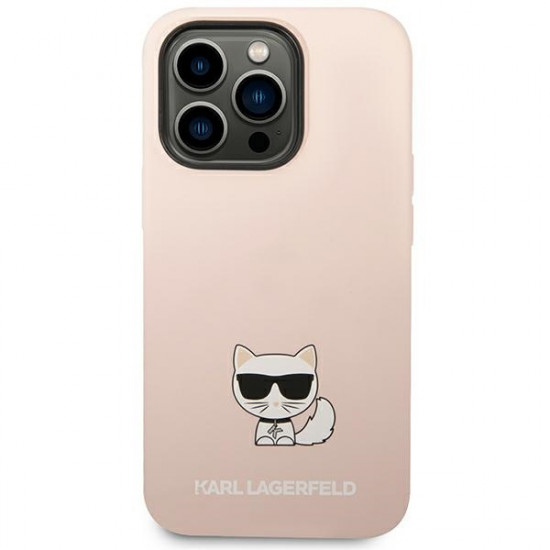 Karl Lagerfeld KLHCP14LSLCTPI Apple iPhone 14 Pro hardcase light pink Silicone Choupette Body