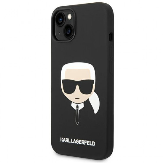 Karl Lagerfeld KLHCP14MSLKHBK Apple iPhone 14 Plus hardcase black Silicone Karl`s Head