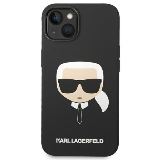 Karl Lagerfeld KLHCP14MSLKHBK Apple iPhone 14 Plus hardcase black Silicone Karl`s Head