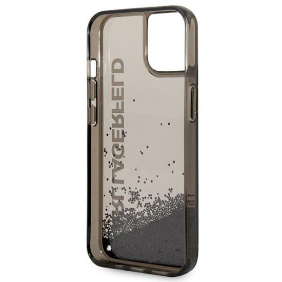 Karl Lagerfeld KLHCP14SLCKVK Apple iPhone 14 black hardcase Liquid Glitter Elong