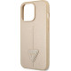 Guess GUHCP13LPSATLE Apple iPhone 13 Pro beige hardcase Saffiano Triangle Logo