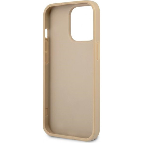 Guess GUHCP13LPSATLE Apple iPhone 13 Pro beige hardcase Saffiano Triangle Logo