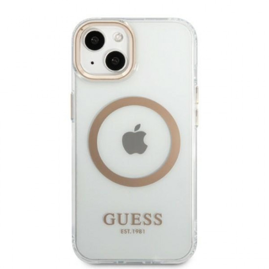 Guess GUHMP13MHTRMD Apple iPhone 13 gold hard case Metal Outline Magsafe