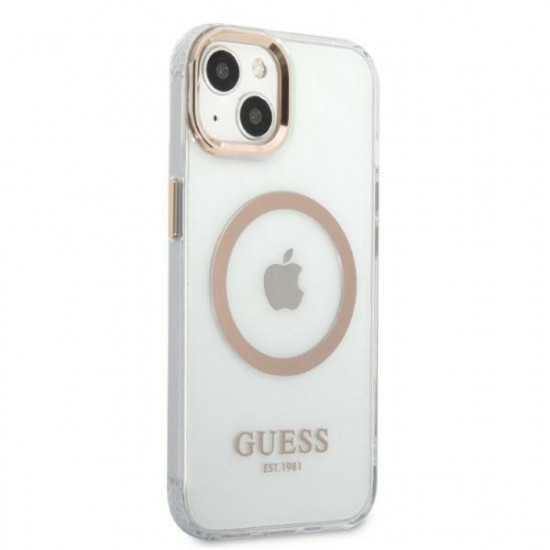 Guess GUHMP13MHTRMD Apple iPhone 13 gold hard case Metal Outline Magsafe