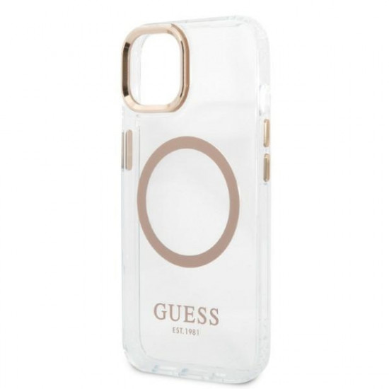 Guess GUHMP13MHTRMD Apple iPhone 13 gold hard case Metal Outline Magsafe