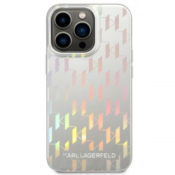 Karl Lagerfeld KLHCP14LLGMMSV3 Apple iPhone 14 Pro hardcase silver Monogram Iridescent