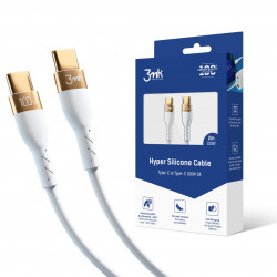 3MK HyperSilicone USB-C/USB-C 100W 2m white
