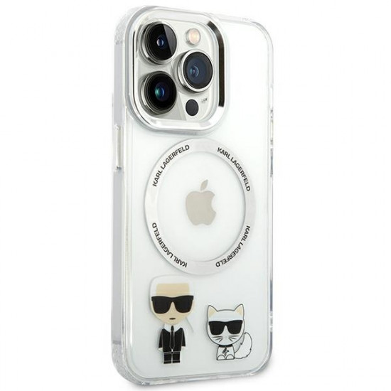 Karl Lagerfeld KLHMP14XHKCT Apple iPhone 14 Pro Max hardcase transparent Karl & Choupette Aluminium Magsafe