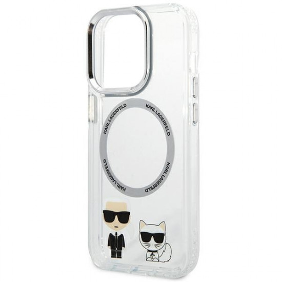 Karl Lagerfeld KLHMP14XHKCT Apple iPhone 14 Pro Max hardcase transparent Karl & Choupette Aluminium Magsafe