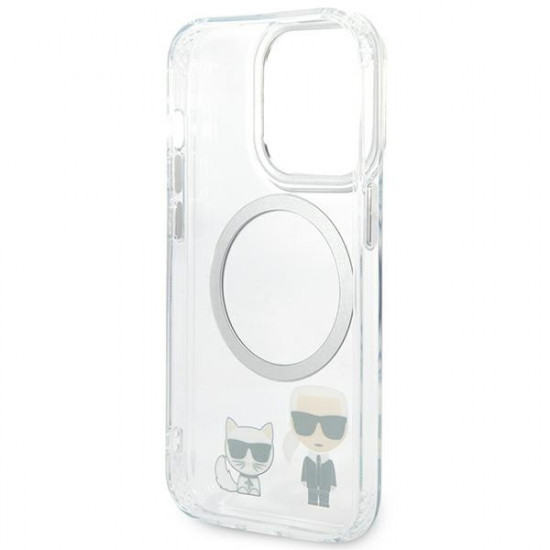 Karl Lagerfeld KLHMP14XHKCT Apple iPhone 14 Pro Max hardcase transparent Karl & Choupette Aluminium Magsafe