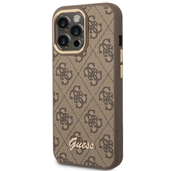 Guess GUHCP14XHG4SHW Apple iPhone 14 Pro Max brown hard case 4G Vintage Gold Logo