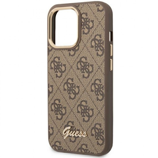 Guess GUHCP14XHG4SHW Apple iPhone 14 Pro Max brown hard case 4G Vintage Gold Logo