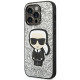 Karl Lagerfeld KLHCP14LGFKPG Apple iPhone 14 Pro hardcase silver Glitter Flakes Ikonik