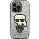 Karl Lagerfeld KLHCP14LGFKPG Apple iPhone 14 Pro hardcase silver Glitter Flakes Ikonik