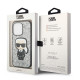Karl Lagerfeld KLHCP14LGFKPG Apple iPhone 14 Pro hardcase silver Glitter Flakes Ikonik