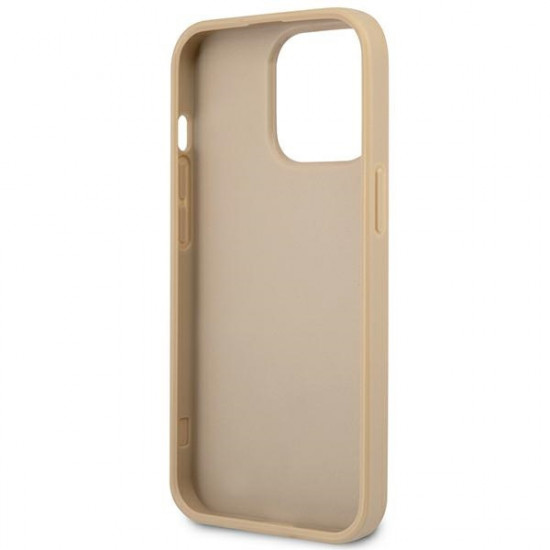 Guess GUHCP14LPSATLE Apple iPhone 14 Pro beige hardcase SaffianoTriangle Logo