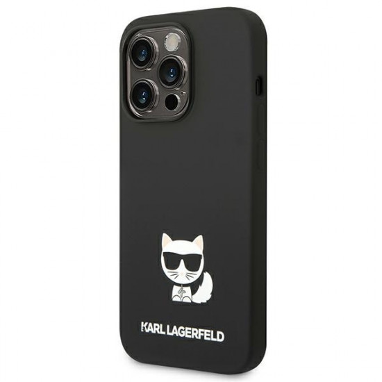 Karl Lagerfeld KLHCP14LSLCTBK Apple iPhone 14 Pro hardcase black Silicone Choupette Body