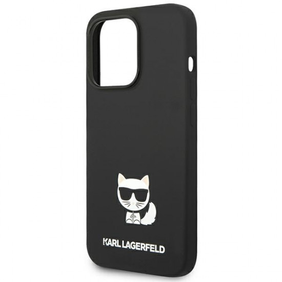 Karl Lagerfeld KLHCP14LSLCTBK Apple iPhone 14 Pro hardcase black Silicone Choupette Body