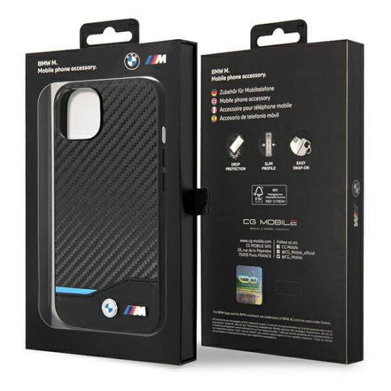 BMW BMHCP14M22NBCK Apple iPhone 14 Plus black Leather Carbon BMW BMHCP14M22NBCK Apple iPhone 14 Plus black Leather Carbon