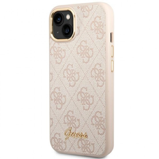 Guess GUHCP14MHG4SHP Apple iPhone 14 Plus pink hard case 4G Vintage Gold Logo