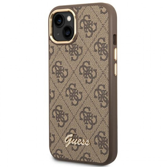 Guess GUHCP14MHG4SHW Apple iPhone 14 Plus brown hard case 4G Vintage Gold Logo