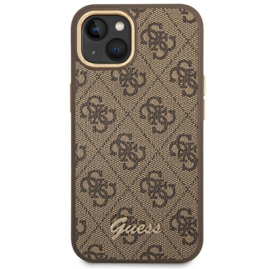 Guess GUHCP14MHG4SHW Apple iPhone 14 Plus brown hard case 4G Vintage Gold Logo