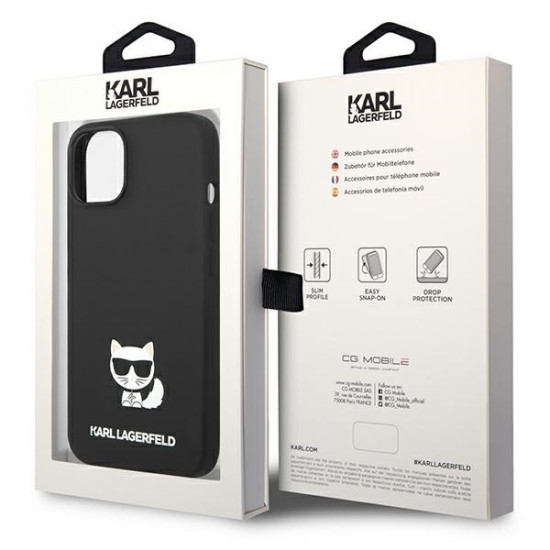 Karl Lagerfeld KLHCP14MSLCTBK Apple iPhone 14 Plus hardcase black Silicone Choupette Body