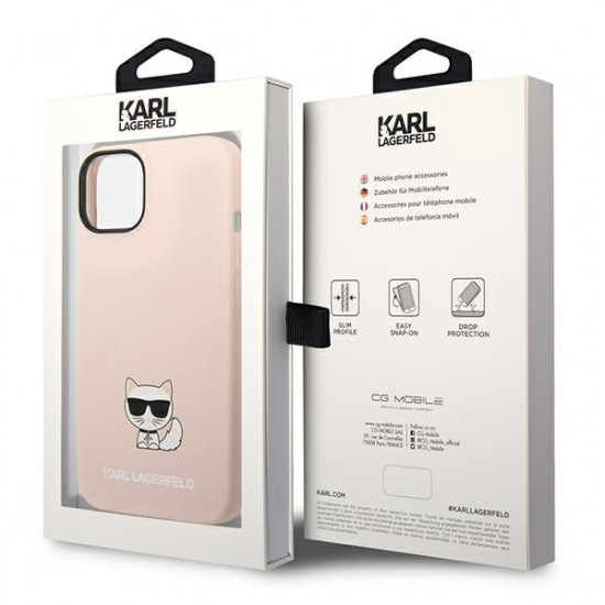 Karl Lagerfeld KLHCP14MSLCTPI Apple iPhone 14 Plus hardcase jasnolight pink Silicone Choupette Body