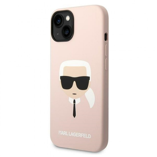 Karl Lagerfeld KLHCP14MSLKHLP Apple iPhone 14 Plus hardcase pink Silicone Karl`s Head