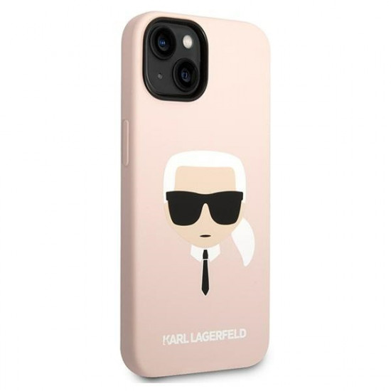 Karl Lagerfeld KLHCP14MSLKHLP Apple iPhone 14 Plus hardcase pink Silicone Karl`s Head