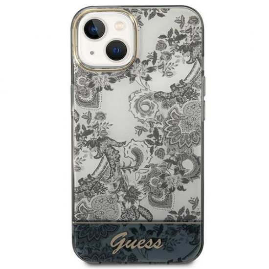 Guess GUHCP14SHGPLHG Apple iPhone 14 grey hardcase Porcelain Collection